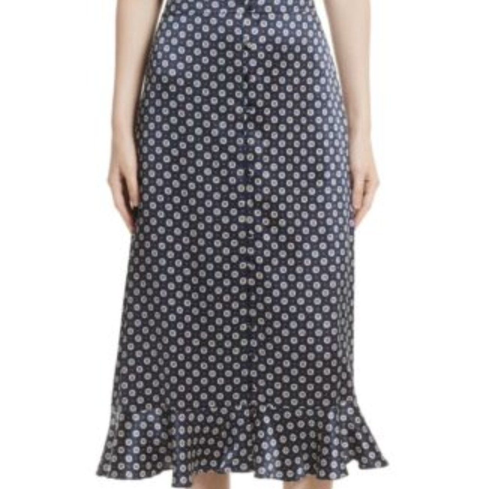 Frame silk midi skirt